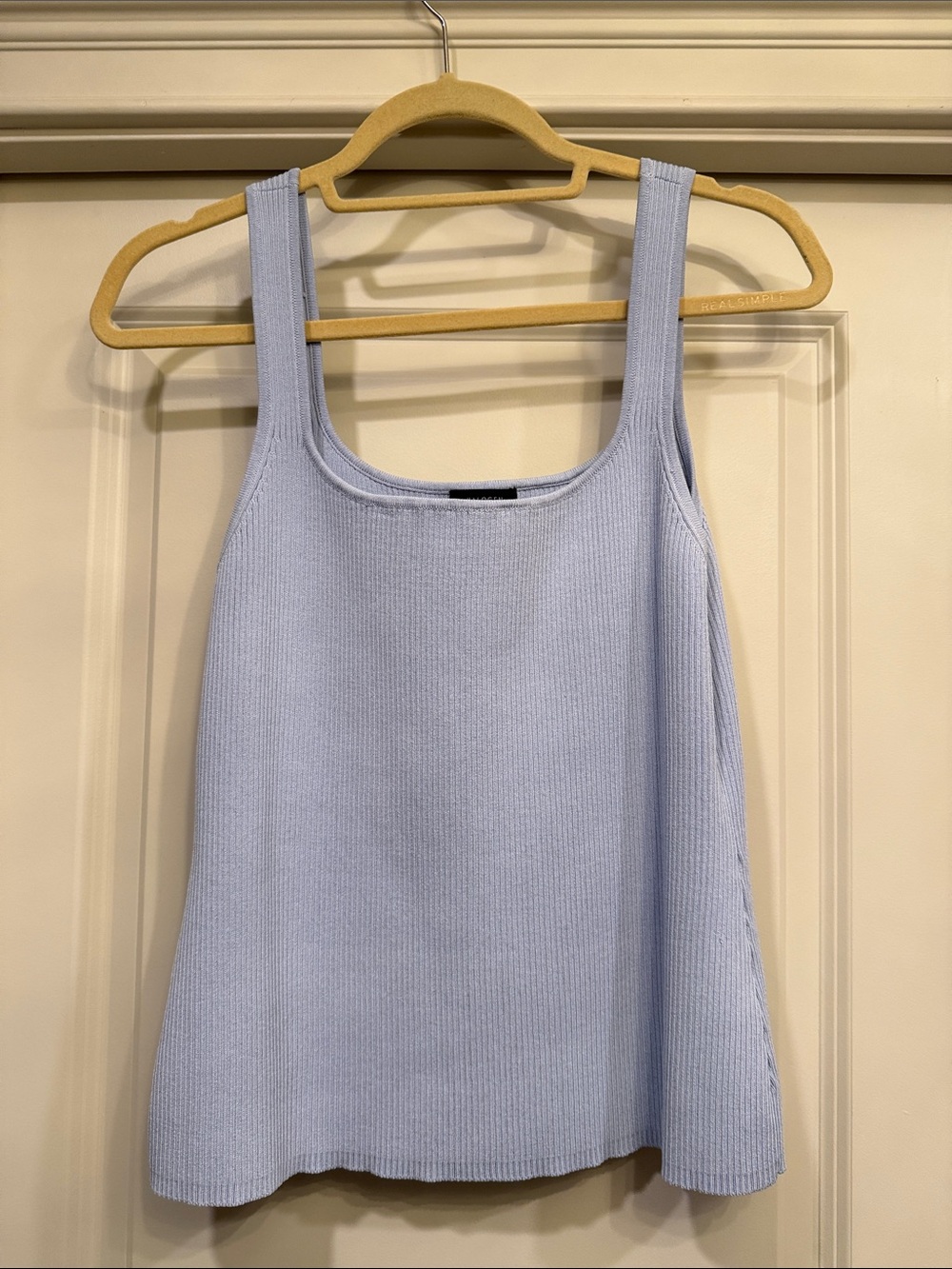Halogen Pale Blue Ribbed Tank Top